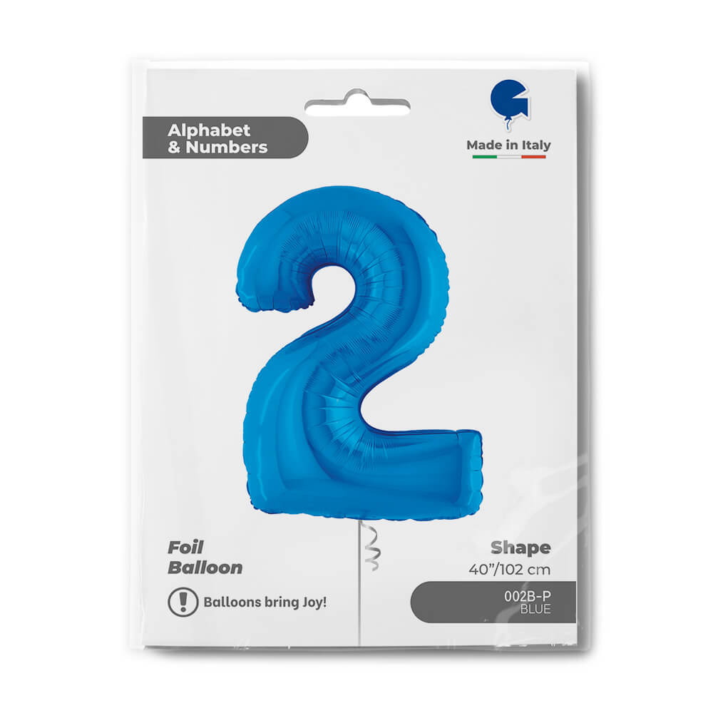 Ballon chiffre bleu - 40" - Gonflage Hélium en boutique