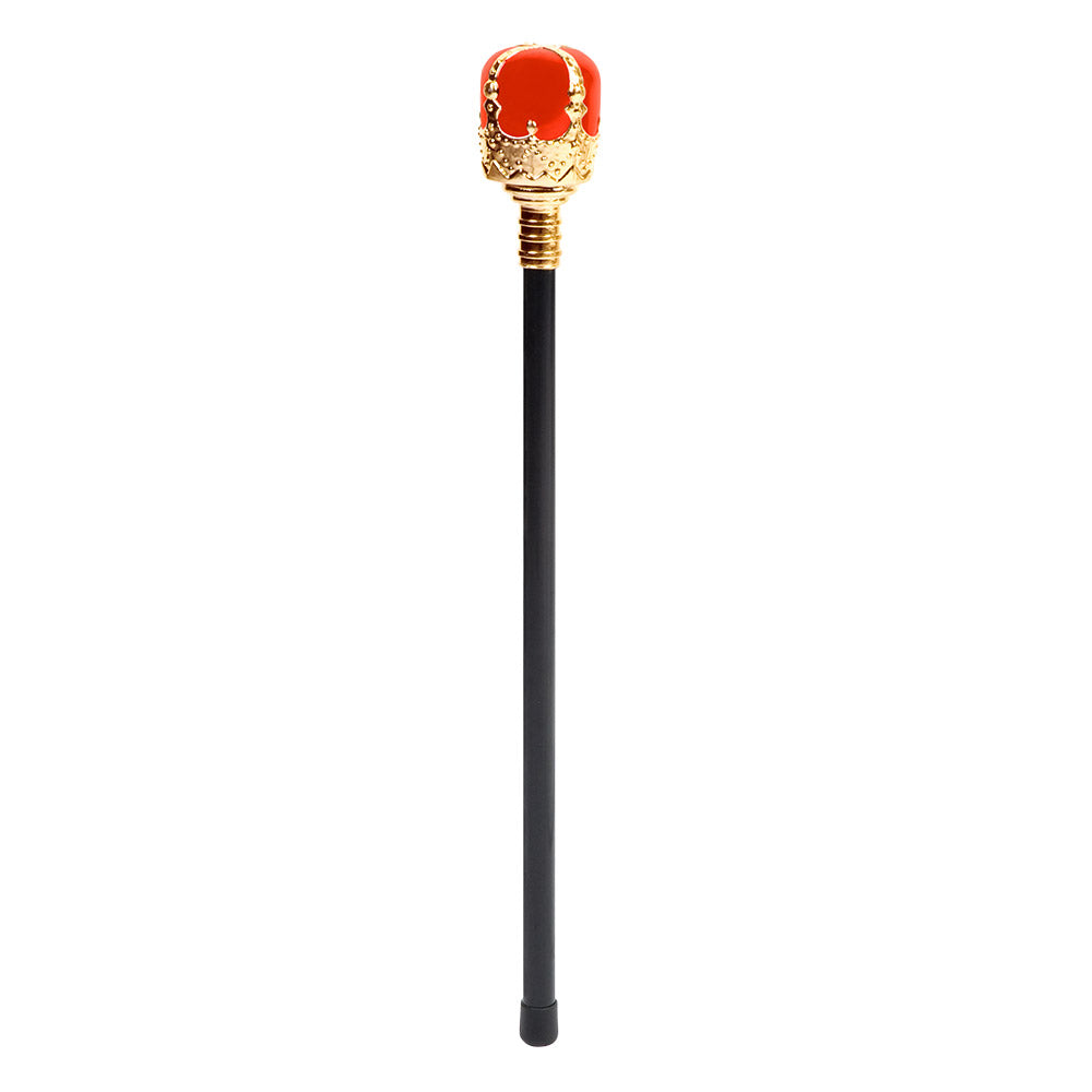 Royal scepter for adults, 48 cm long, made of 50% polypropylene and 50% ABS, ideal for costumes or themed events.