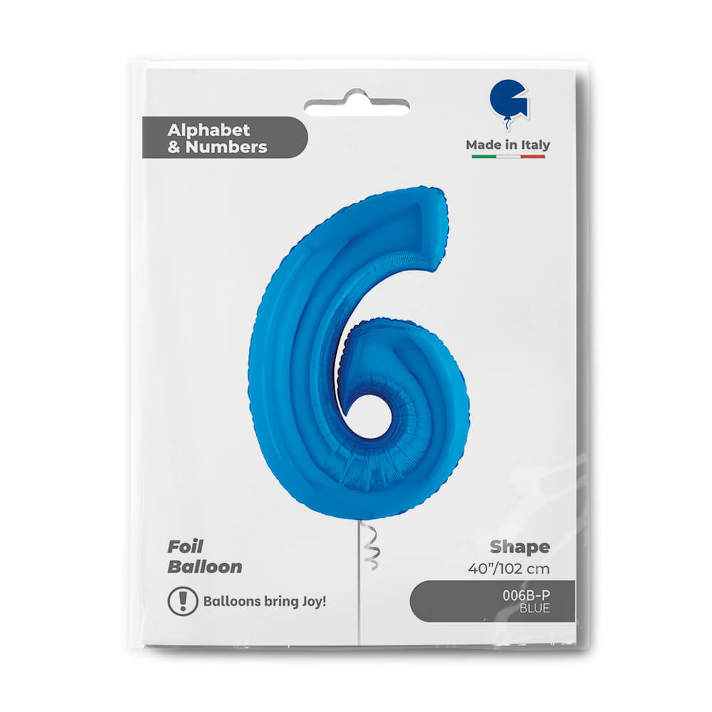 Ballon chiffre bleu - 40" - Gonflage Hélium en boutique