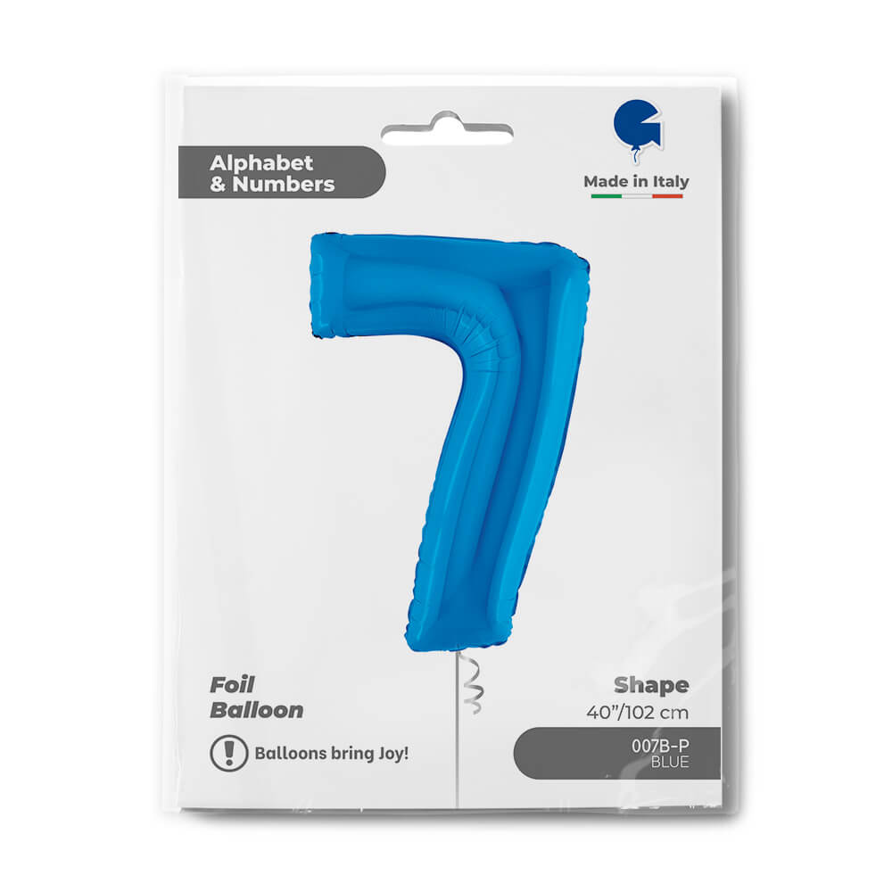 Ballon chiffre bleu - 40" - Gonflage Hélium en boutique