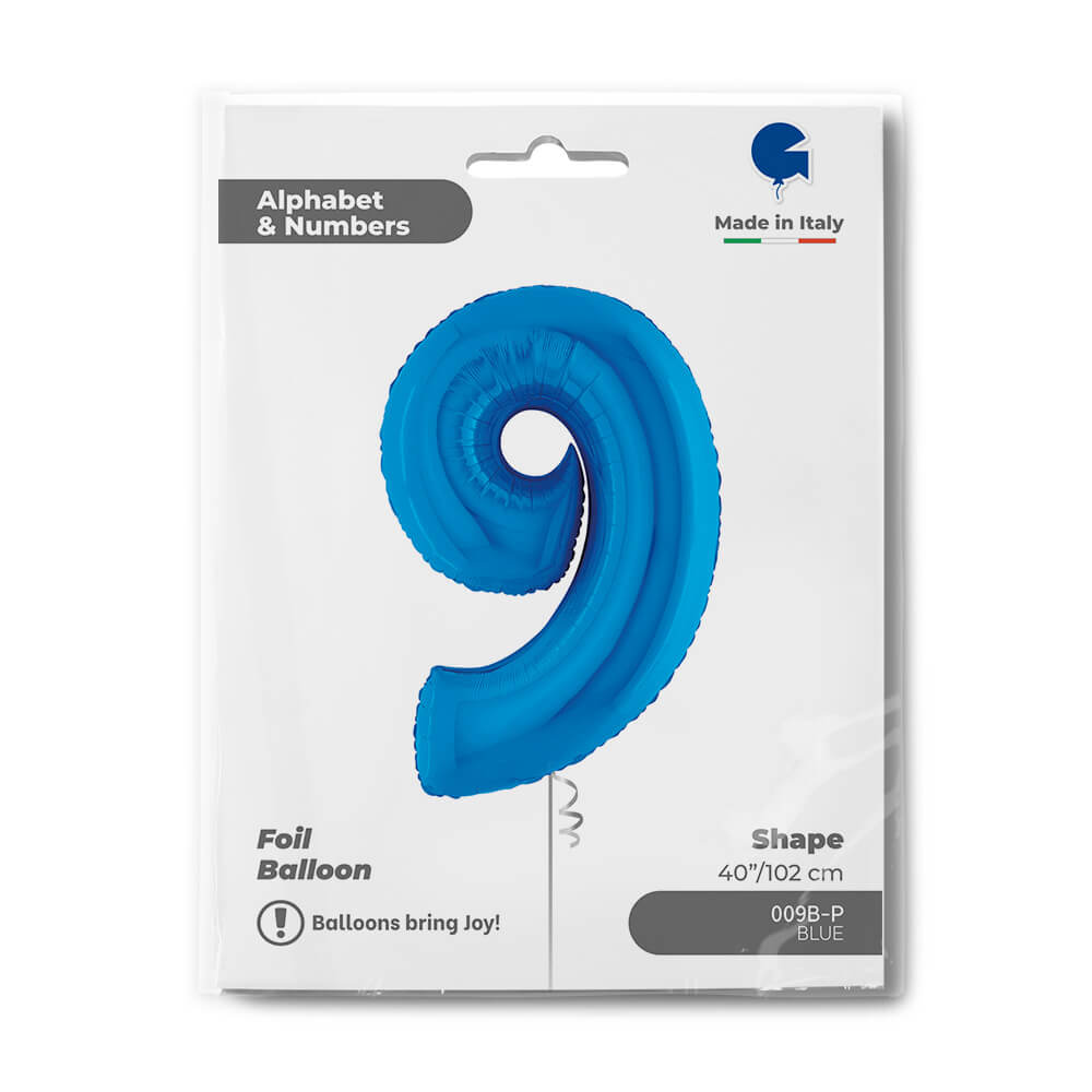 Ballon chiffre bleu - 40" - Gonflage Hélium en boutique