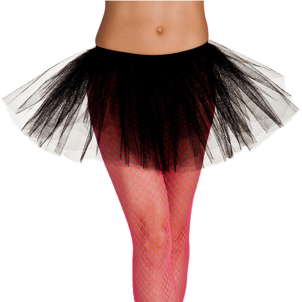 Black tutu skirt for women, one size, 100% polyester with two layers, ideal for 90s old school outfits and adult costumes.