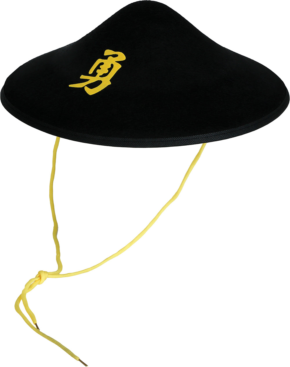 Chapeau chinois en feutre - Jaune ou noir - Adulte