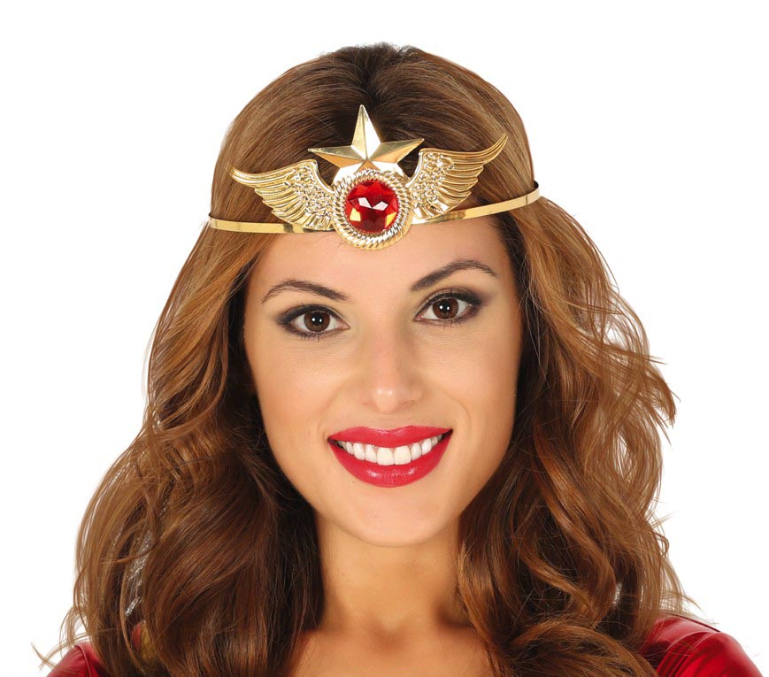 Diadème super héroïne - Or métallique - Adulte femme