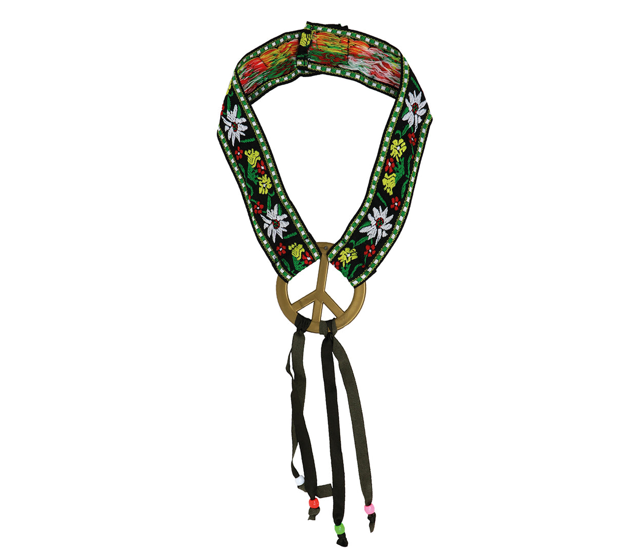 Multicolored hippie headband - polyester - adult