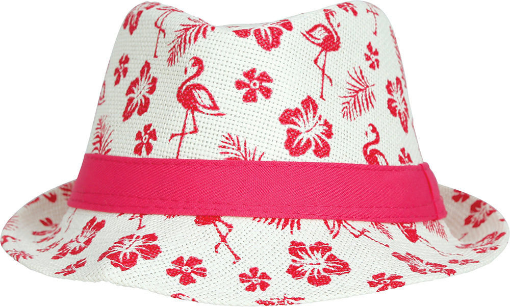 Chapeau été enfant - Paille et rose - Polyester festif