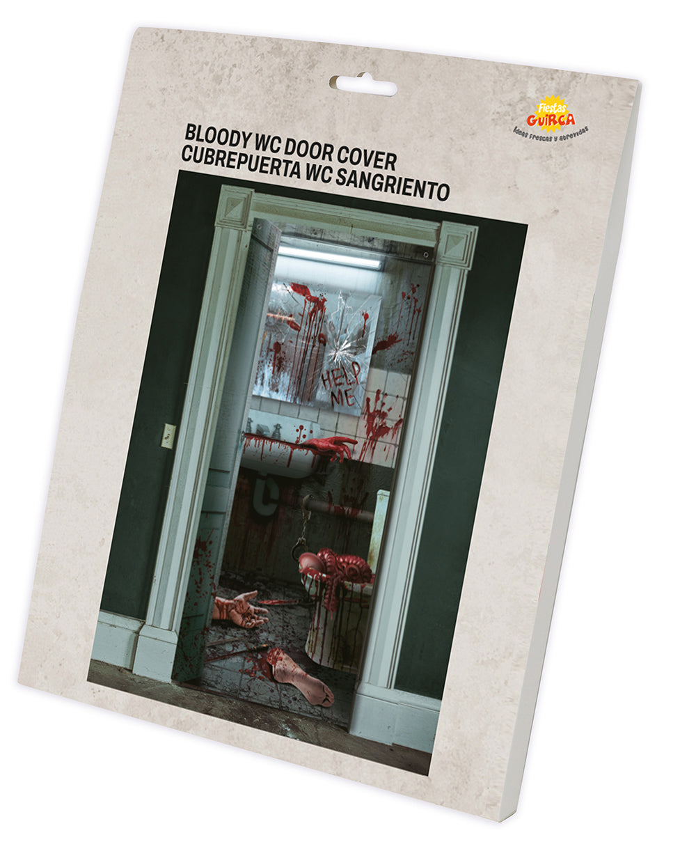 Bloody grey polyester toilet door decoration 80x180 cm