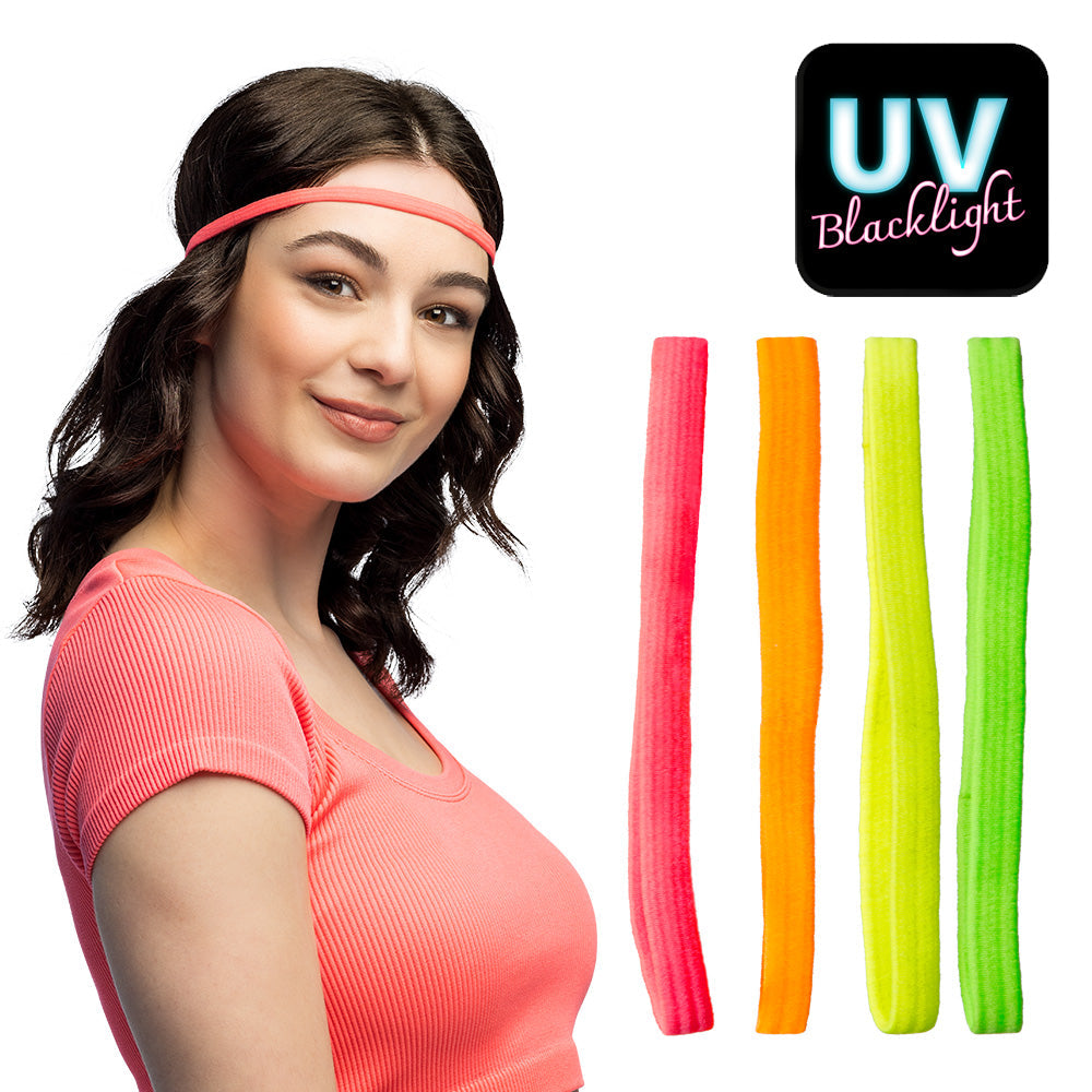 90s-style neon elastic headbands for parties
