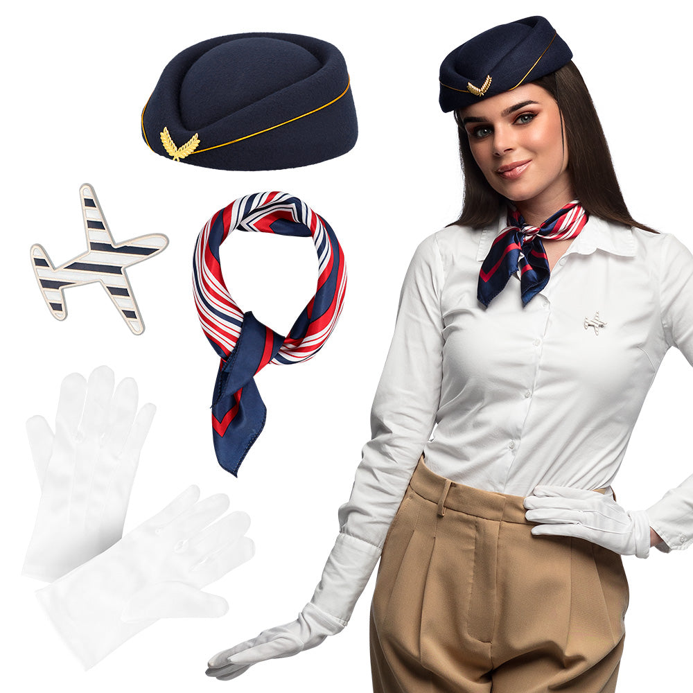 Festive flight attendant accessory set
