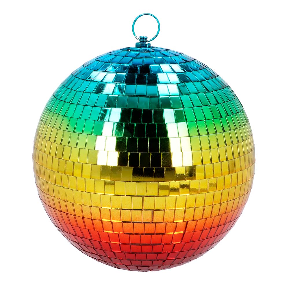 Festliche 80er-Jahre Regenbogen-Discokugel