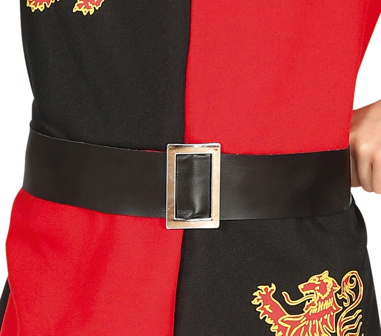 Red and black medieval knight costume for children aged 7-9