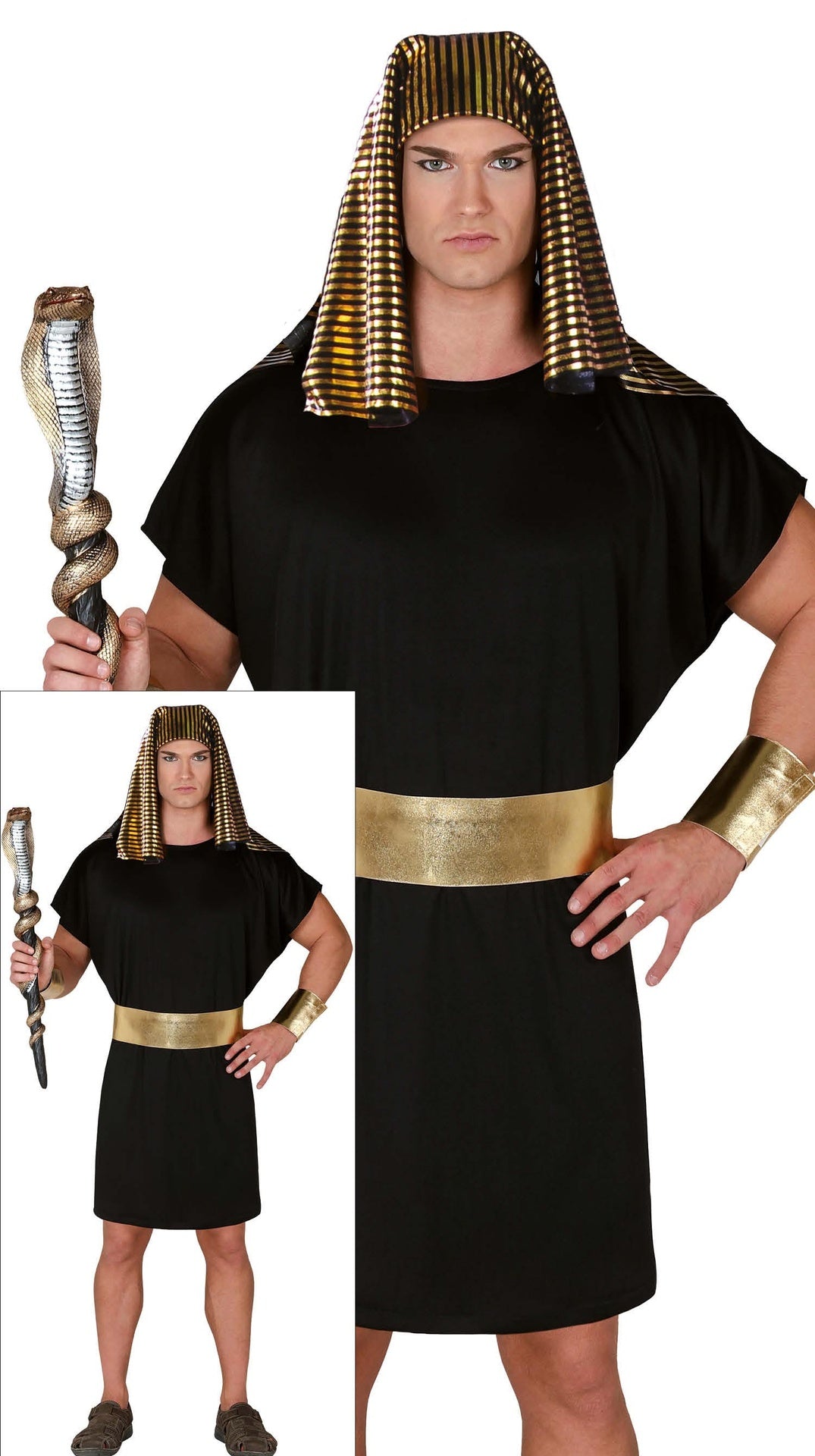 Déguisement Égyptien Homme - Bracelets, Ceinture, Coiffe et