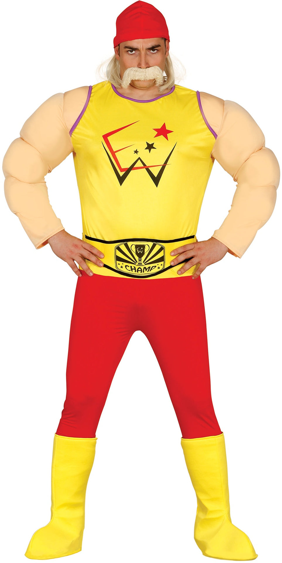 Herren-Ringerkostüm - T-Shirt, Muskeln und Hose