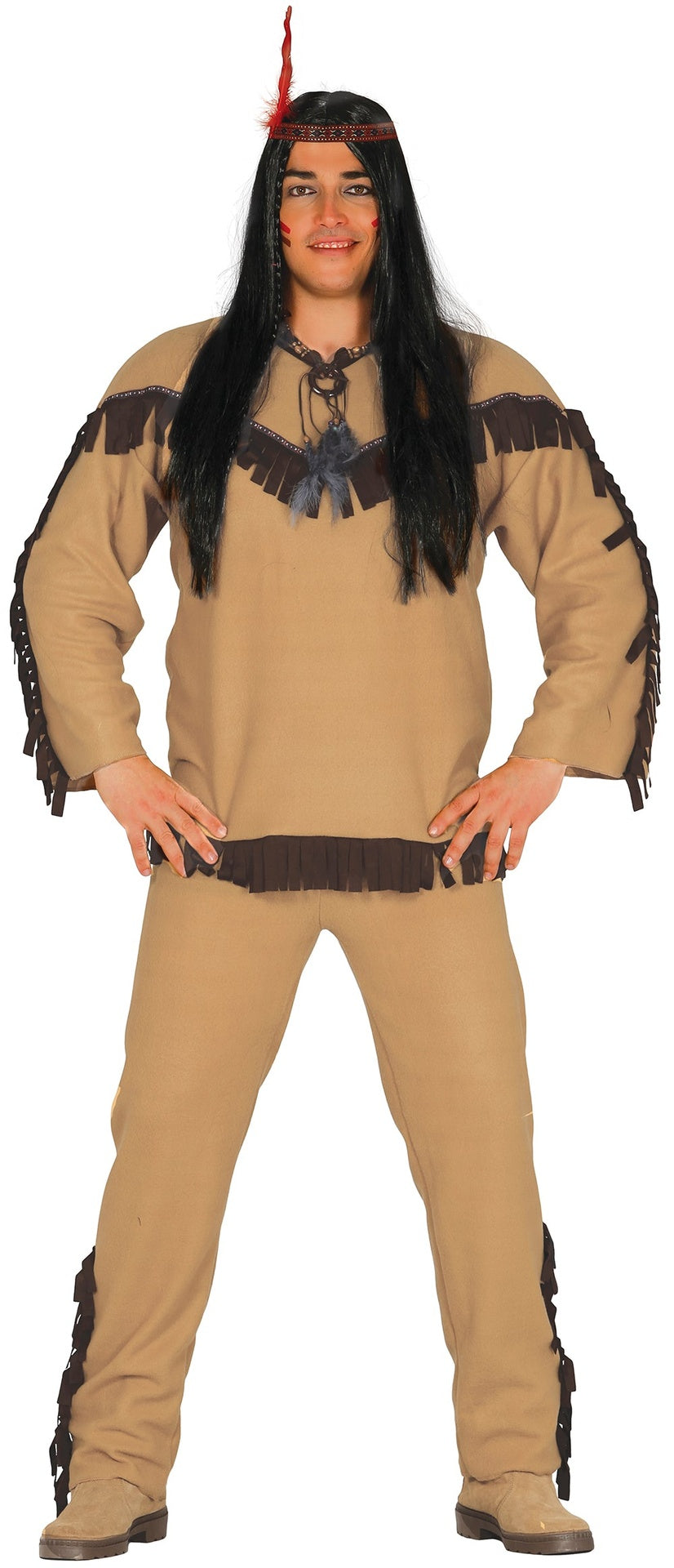 Indianer Kostüm Herren - Hemd, Stirnband und Hose
