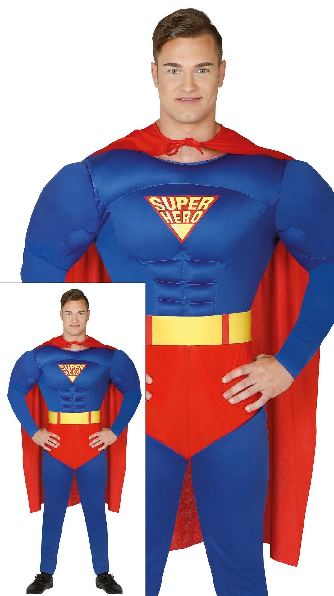 Déguisement Super-Héros Homme Adulte - Cape, Ceinture et Combinaison