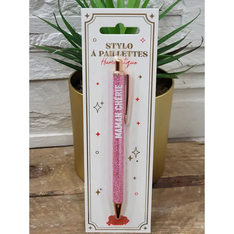 Pink Glitter Pen "Dear Mom"
