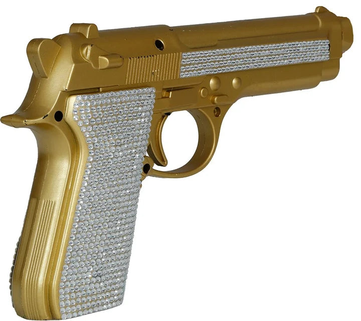 Pistolet Doré à Paillettes 25 cm – Accessoire Photobooth