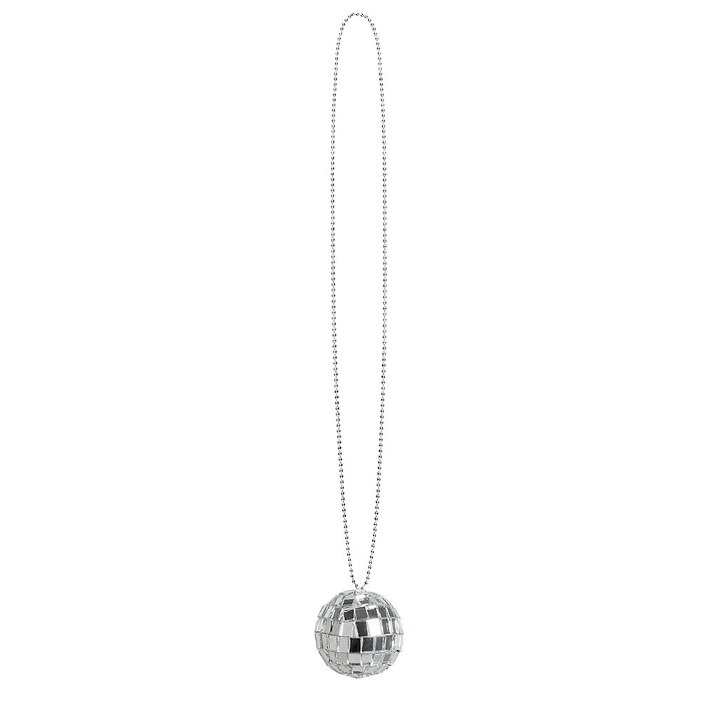 Collier Boule Disco Argent 4 cm – Soirée Disco et Bal Masqué
