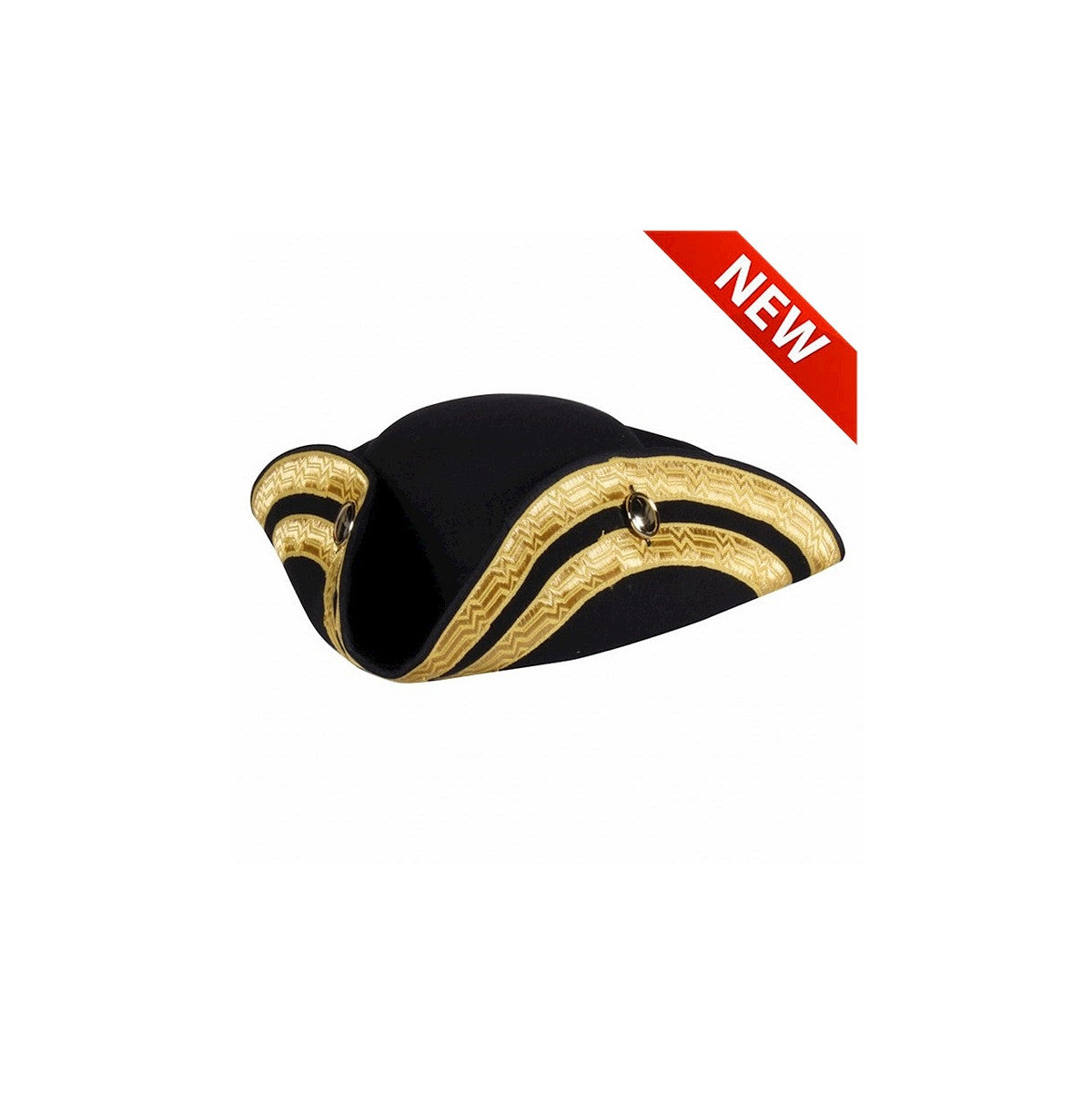 Tricorne Noir et Or Adulte – Pirate et Bal Vénitien