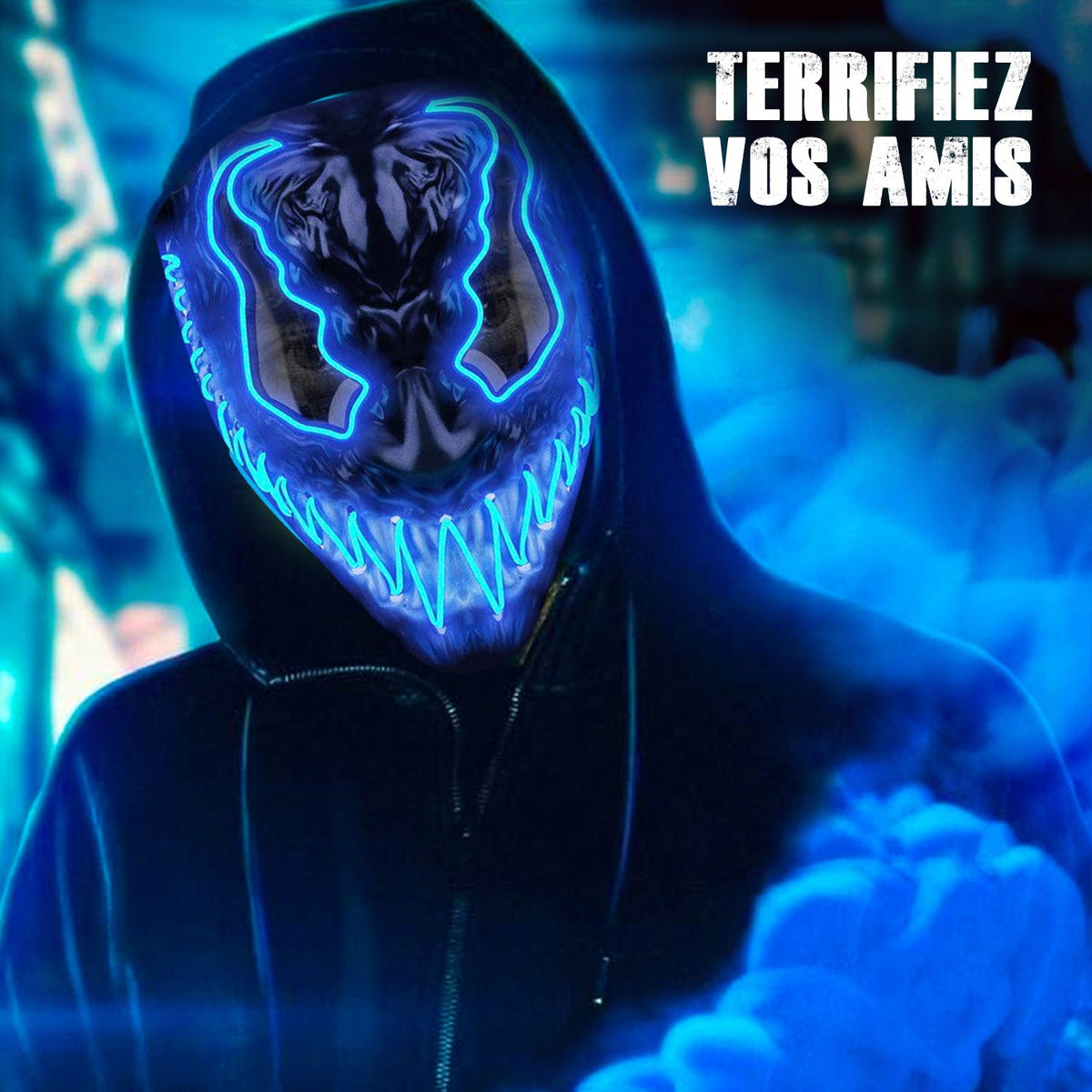 Masque LED Démon Bleu ou Rouge Original Cup – Halloween et Soirée