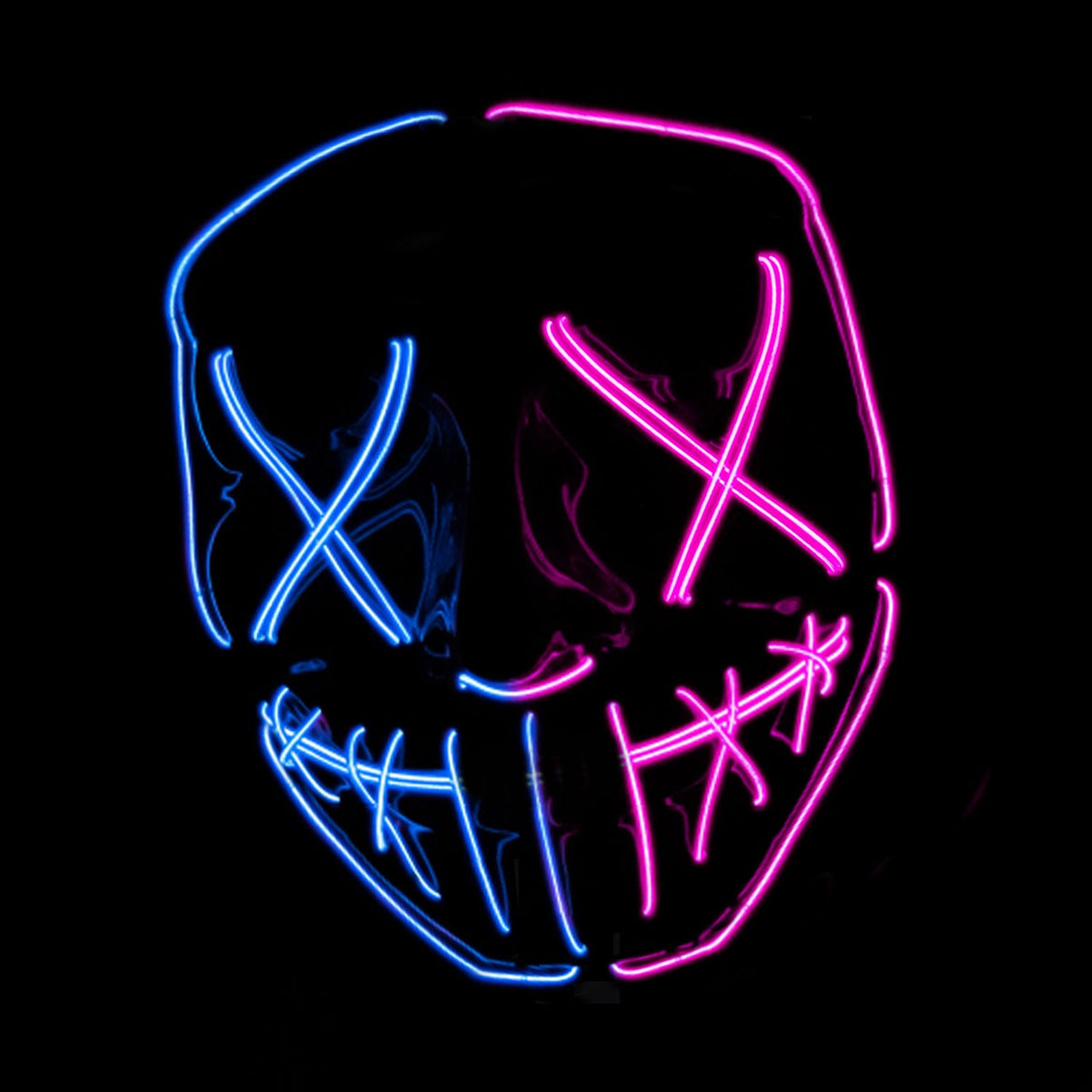 Masque LED Nightmare (Cauchemar) Double Face Bleu et Rose Original Cup – Soirée
