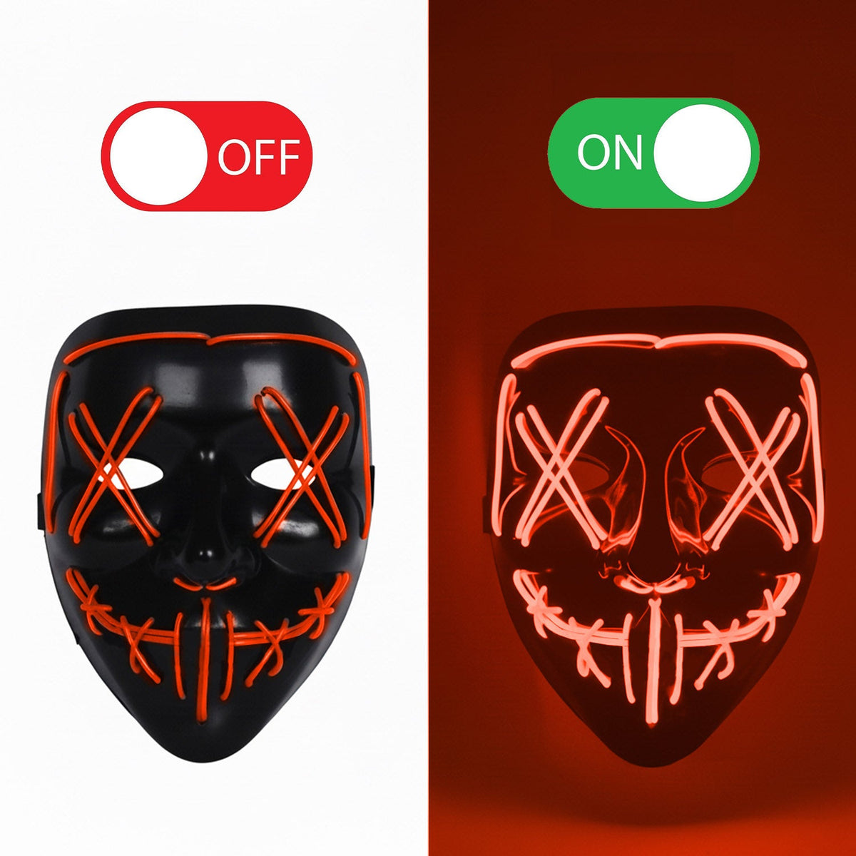 Masque LED Nightmare (Cauchemar) Rouge Original Cup – Halloween