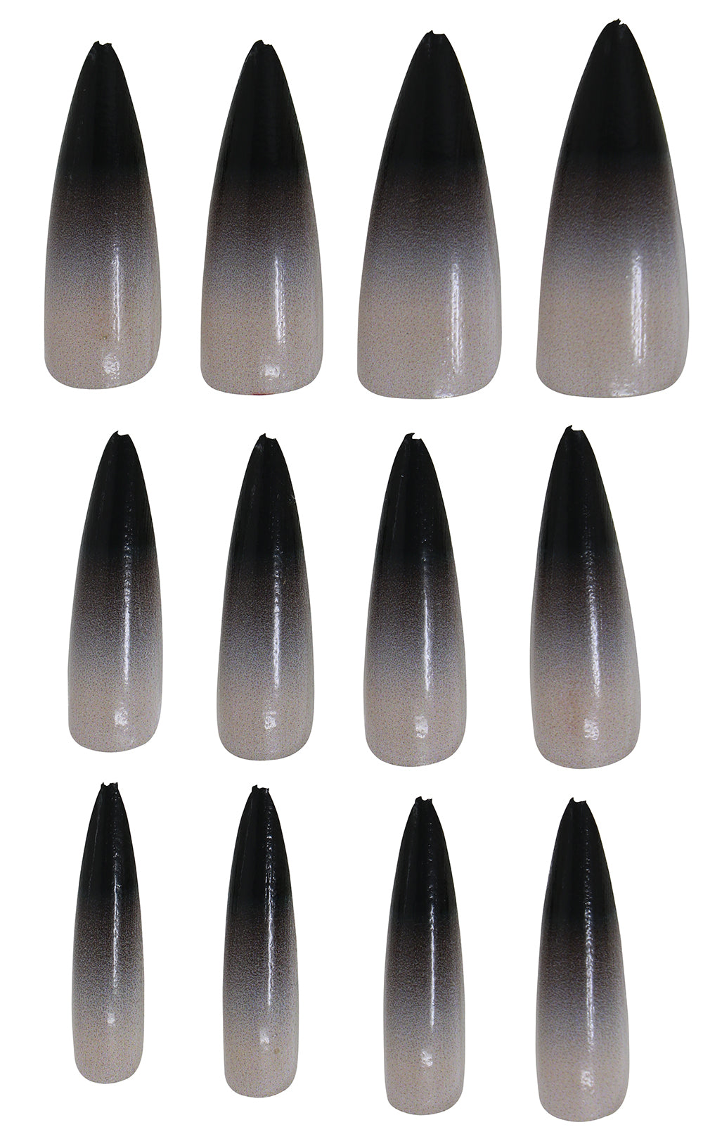 12 Faux Ongles Gothiques Longs avec Colle – Sorcière Halloween