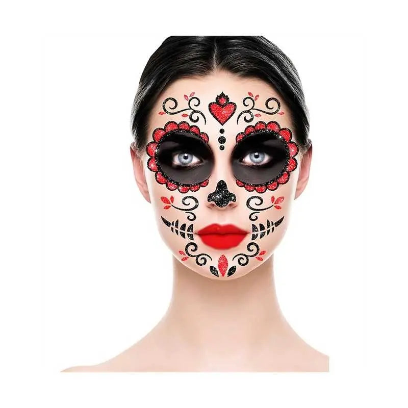 Bijou de Visage Catrina Pailleté – Jour des Morts et Halloween