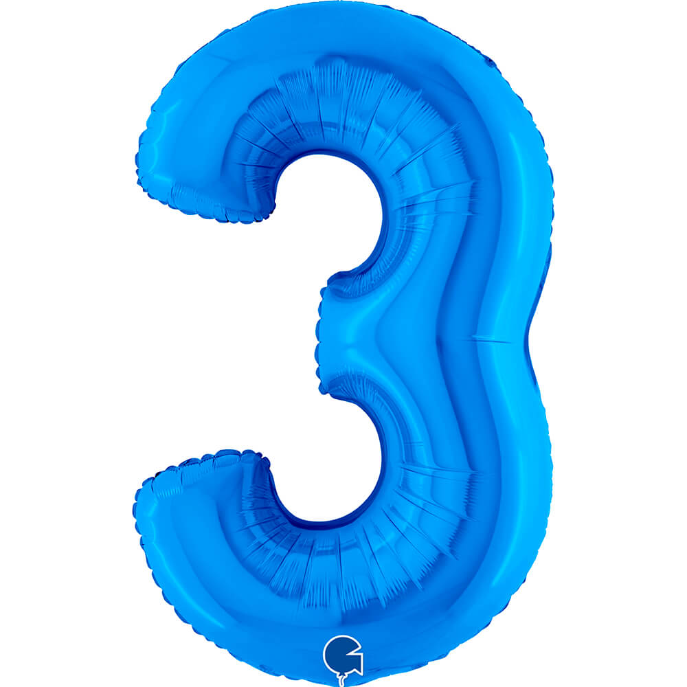 Ballon chiffre bleu - 40" - Gonflage Hélium en boutique