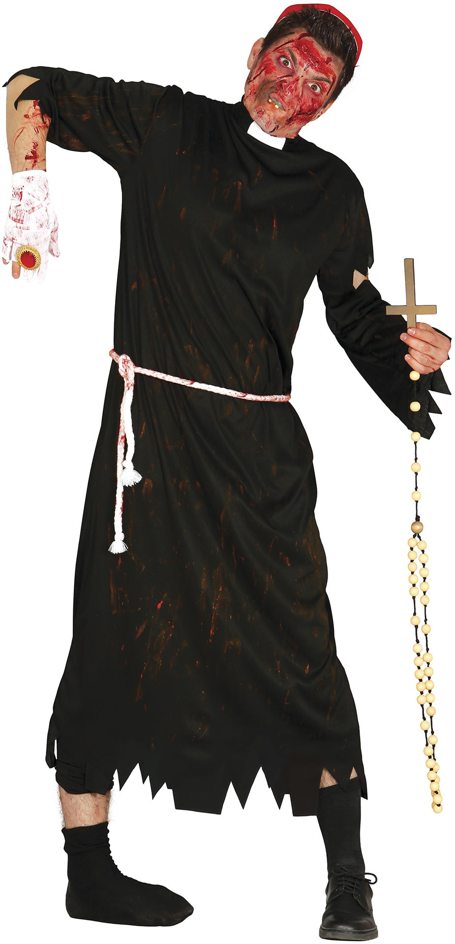 Déguisement Prêtre Zombie avec Chapeau Adulte Homme – Halloween