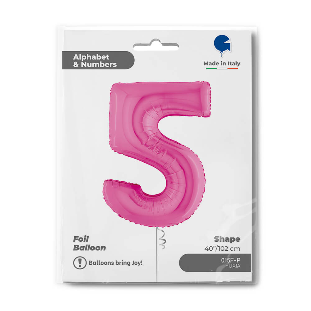 Ballon chiffre - Fuchsia holographique - 40" - Gonflage Hélium en boutique