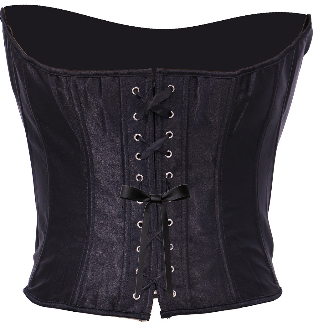 Corset Lisse Noir Adulte – Marquise et Soirée Costumée