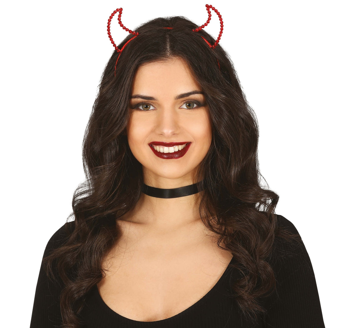 Serre-tête Démon Métallisé Rouge Adulte – Déguisement Halloween