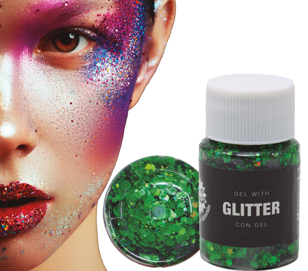Gel à Paillettes Vert et Violet – Festival et Anniversaire