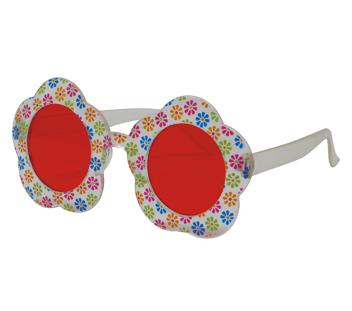 Multicolored PVC flower glasses - festive hippie style
