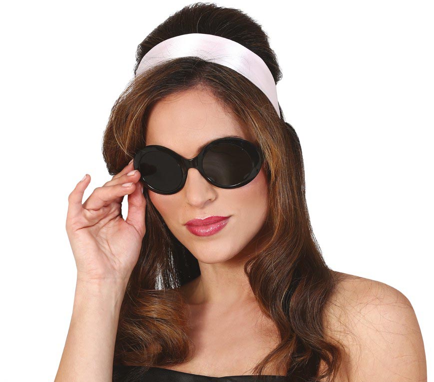 1960s-style black PVC sunglasses - Party accessory