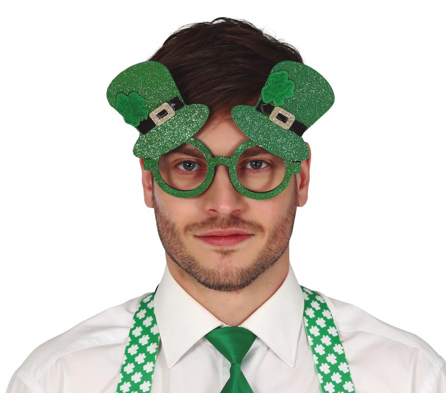 Lunettes vertes festives Saint-Patrick en PVC