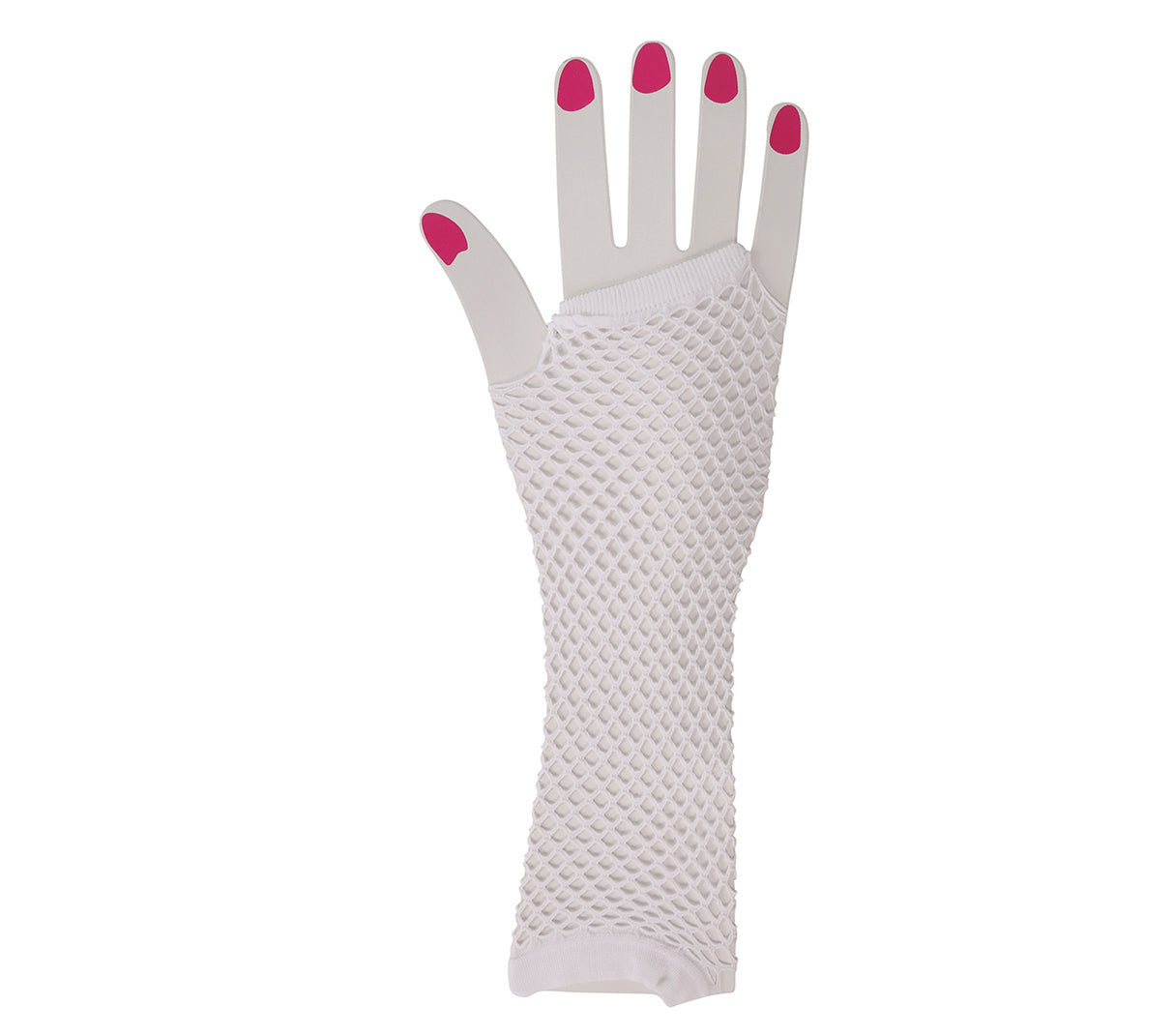 Gants résille blancs - 26 cm - spécial années 80