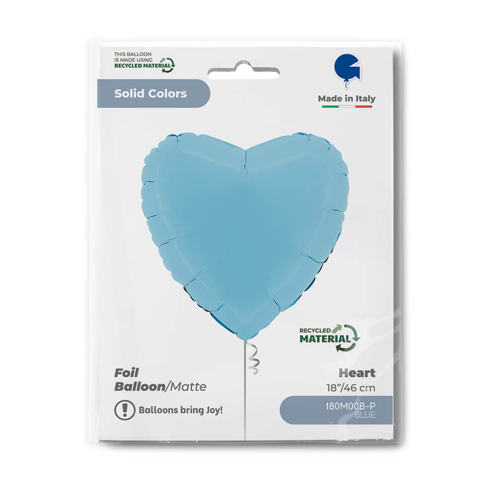 Matte heart-shaped balloon - 14" - Helium inflation available in store