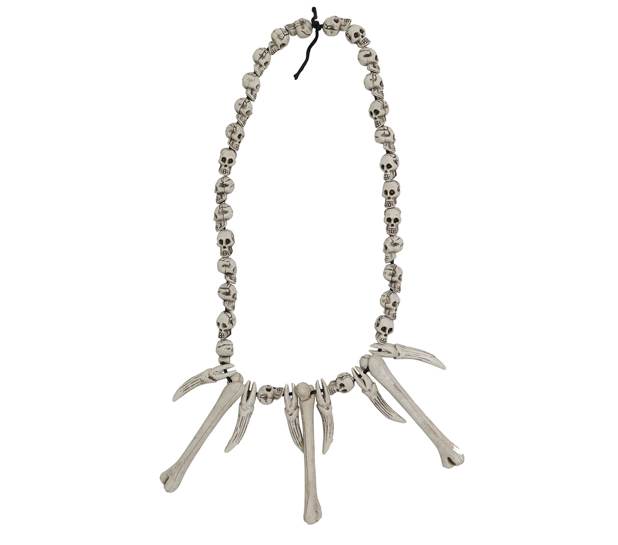 Collier homme des cavernes tête de mort beige PVC - Halloween