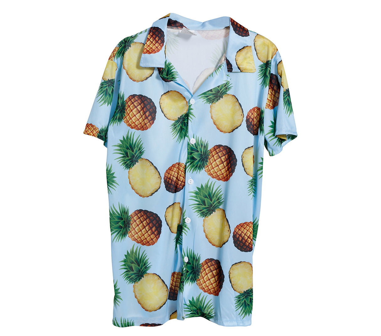 Chemise hawaïenne ananas bleue adulte - polyester - L