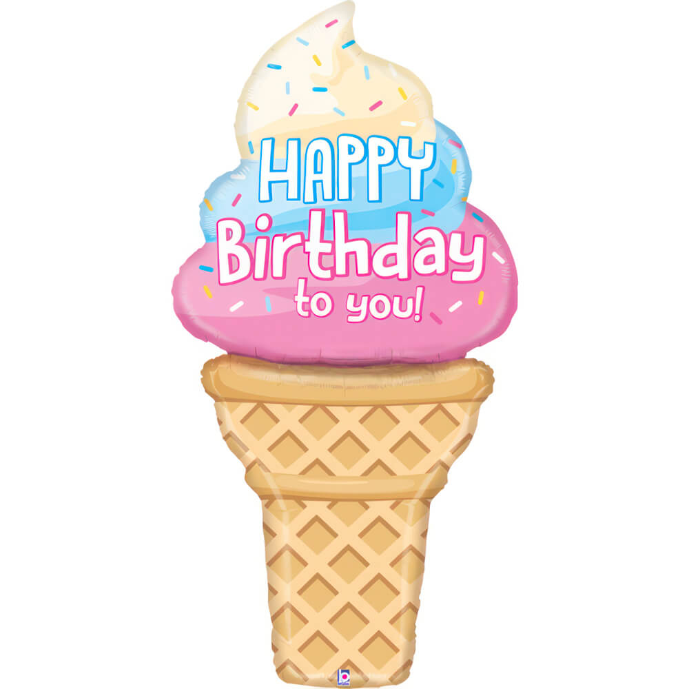 XL Ice Cream Balloon - Multicolored - 56" - Helium Inflation Available in Store