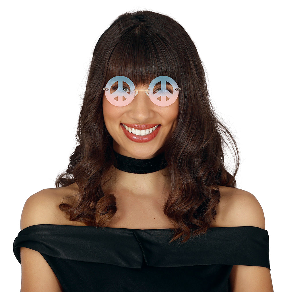 Multicolored hippie glasses in metal and PVC - adult