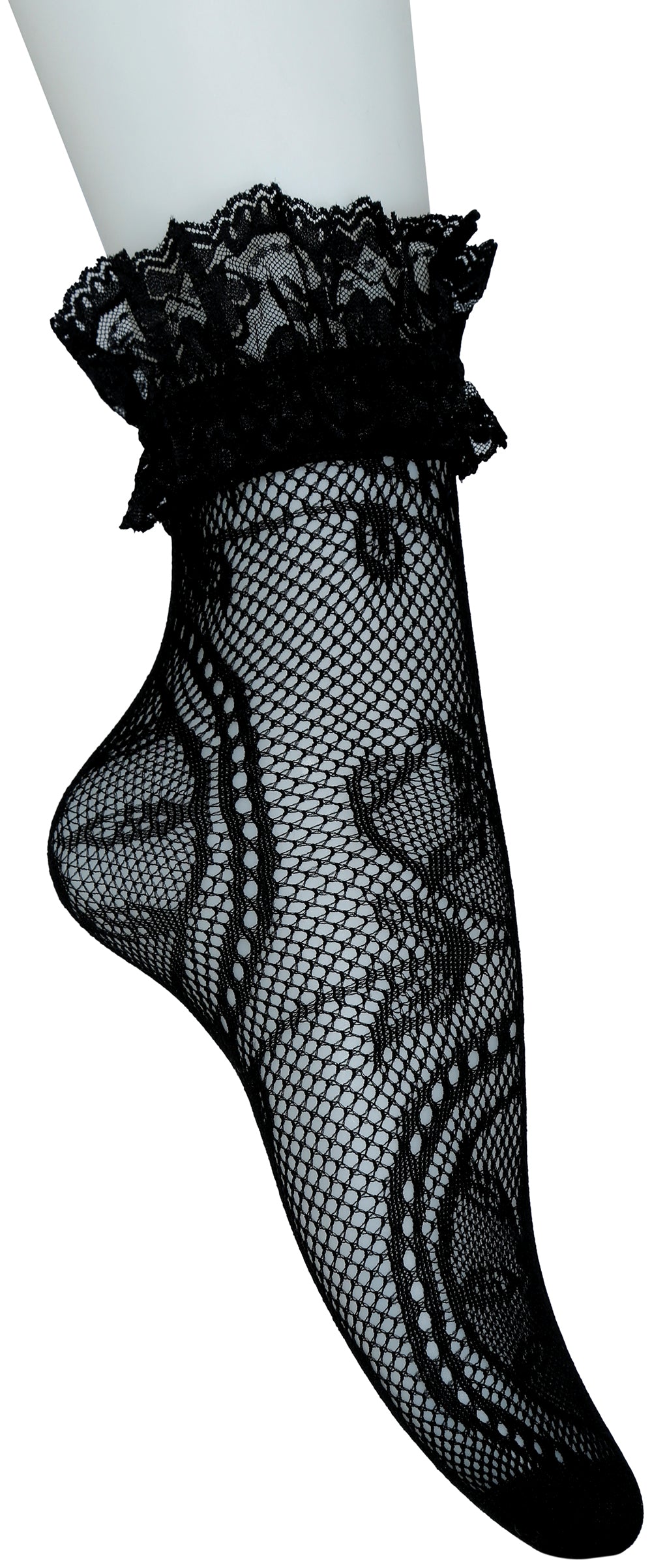 Chaussettes courtes dentelle noire adulte