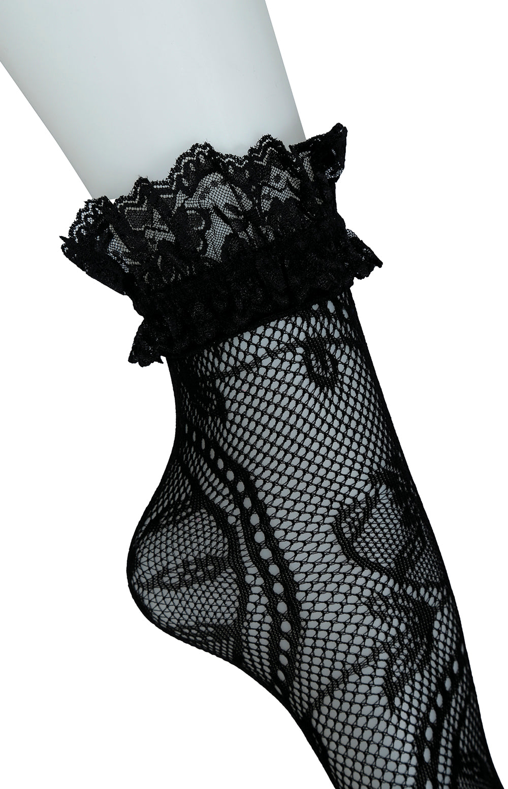 Chaussettes courtes dentelle noire adulte
