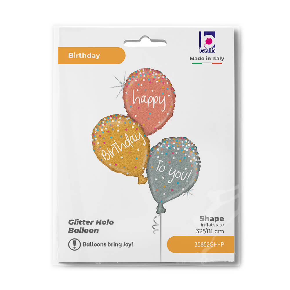 Ballon anniversaire rose gold pailleté - 32" - Gonflage Hélium en boutique