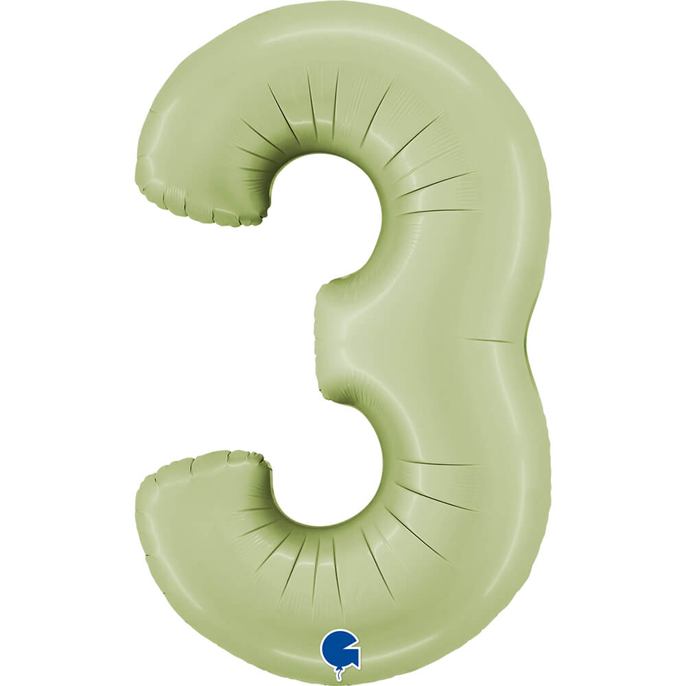 Number balloon - satin olive green - 40" - Helium inflation in store