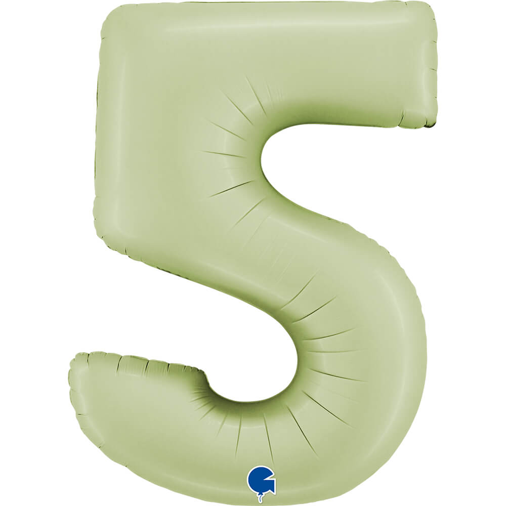 Number balloon - satin olive green - 40" - Helium inflation in store
