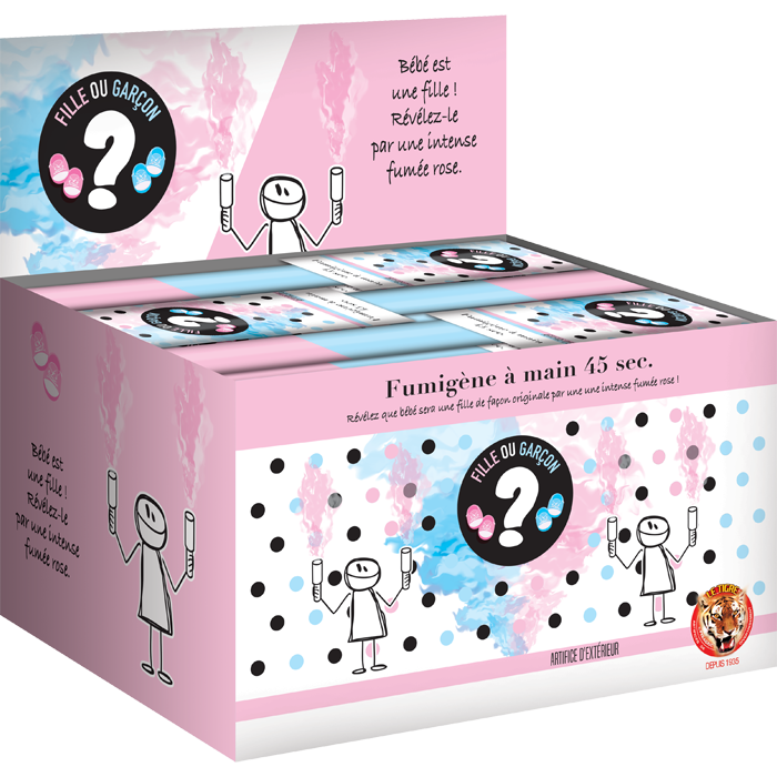 Fumigène à main Baby – fumée colorée bleu/rose layette pour Baby Shower festif