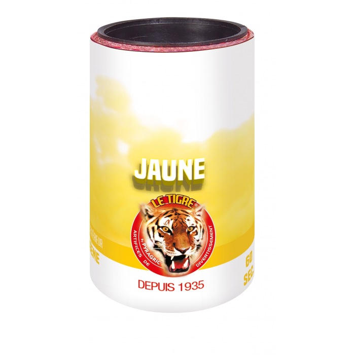 Fumigène en pot à poser au sol produisant une fumée épaisse et dense pendant environ 60 secondes, dispositif pyrotechnique T1 réservé aux adultes (18 ans et plus)